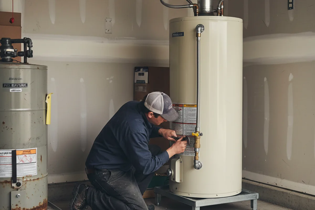 Water heater and shutoff valve replacement in Preston